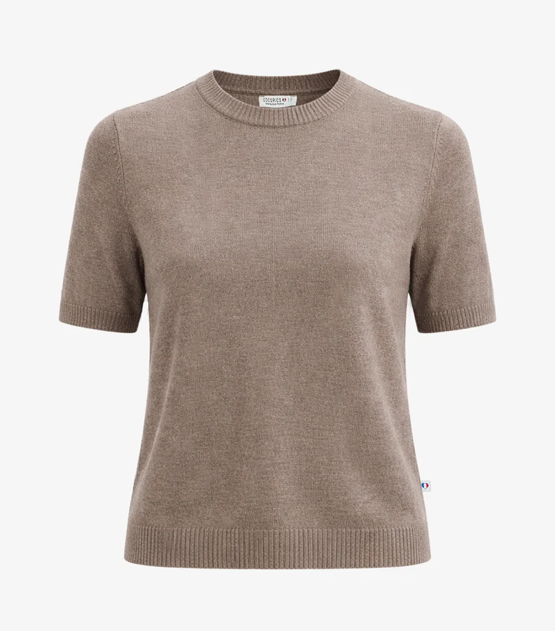 T-shirt Maille Femme Taupe