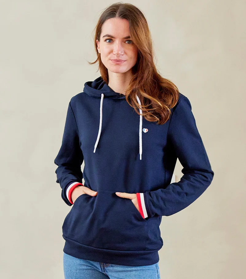 Sweat à capuche Femme Supporter Marine - Iconique