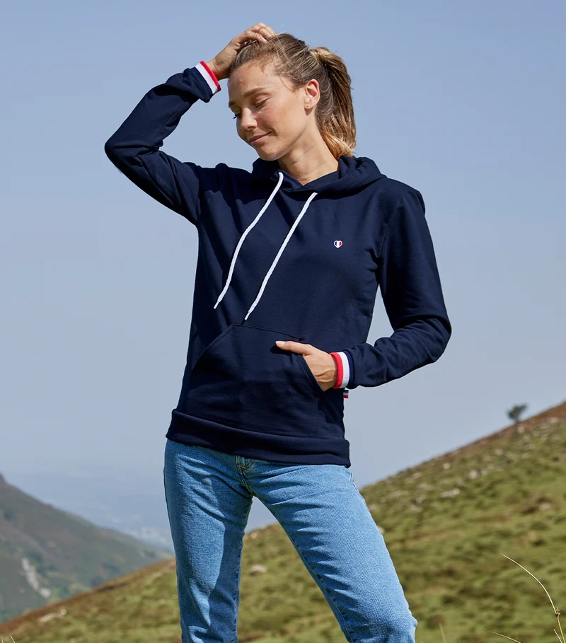 Sweat à capuche Femme Supporter Marine - Iconique