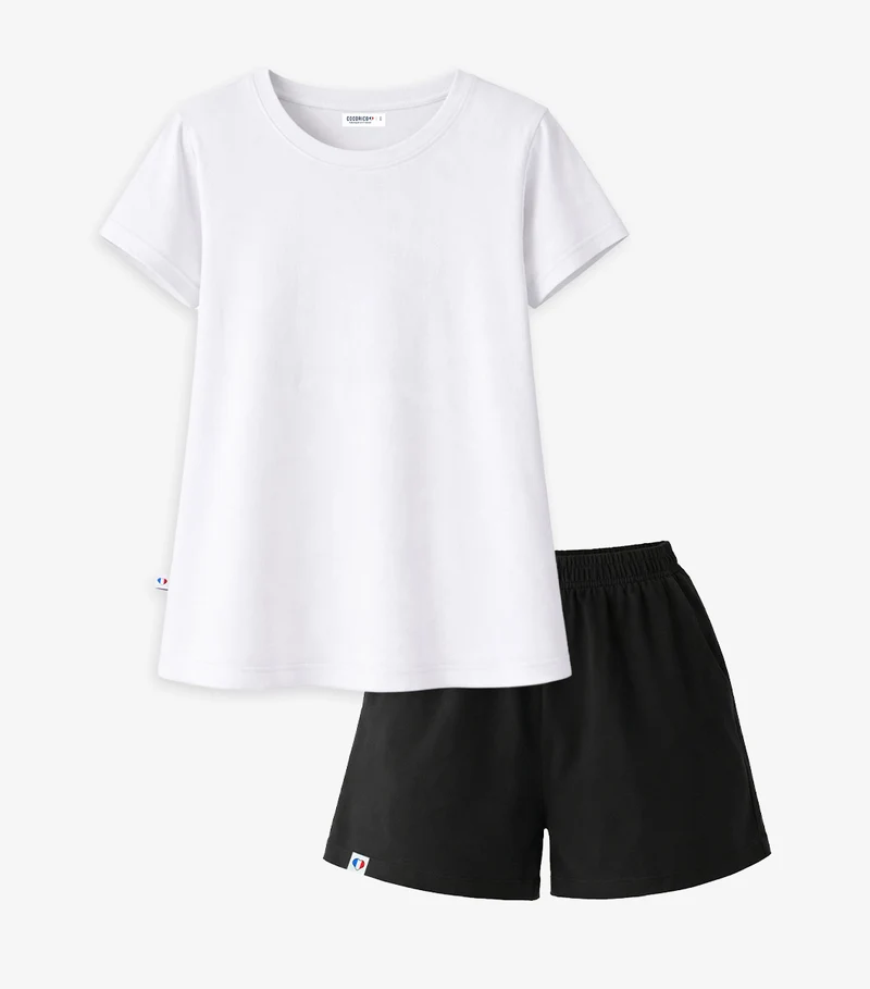 Ensemble Pyjama Femme Blanc/Noir - Intemporel