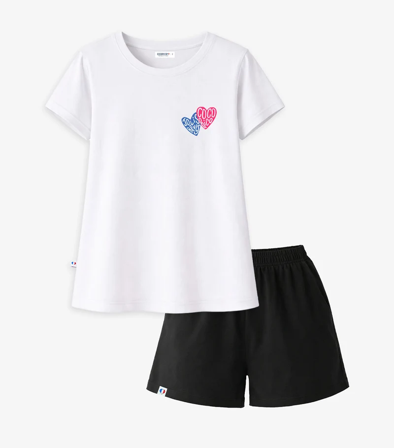 Ensemble Pyjama Femme Blanc/Noir - Jolis Rêves