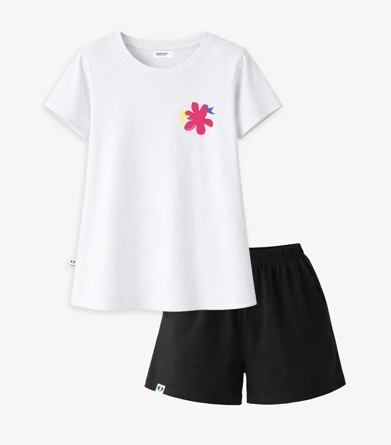 Ensemble Pyjama Femme Blanc/Noir - Colibri