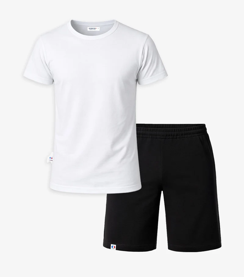 Ensemble Pyjama Homme Blanc/Noir - Intemporel