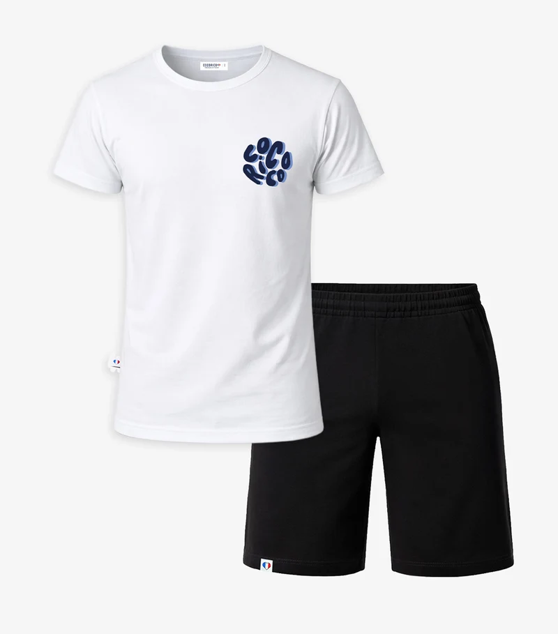 Ensemble Pyjama Homme Blanc/Noir - Nuage
