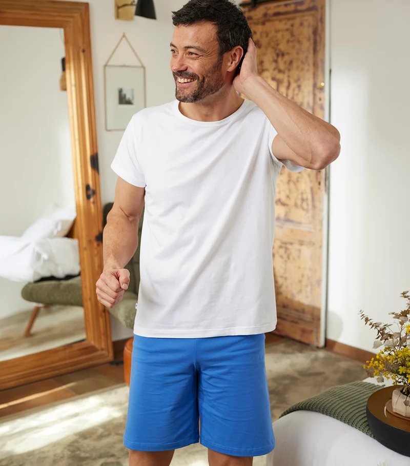 Ensemble Pyjama Homme Blanc/Bleu - Intemporel
