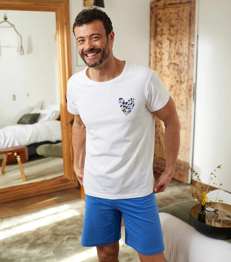 Ensemble Pyjama Homme Blanc/Bleu - Rêveur