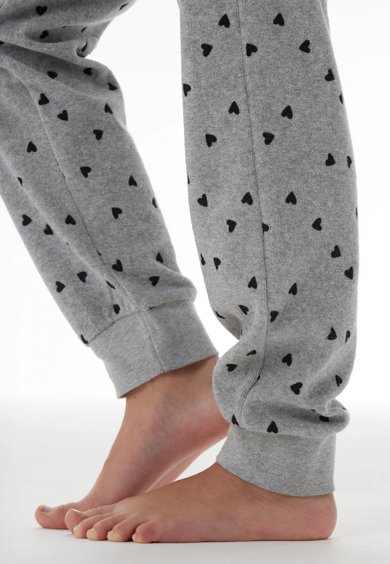 Schlafanzug mit Bündchen Grau gemustert - Nightwear