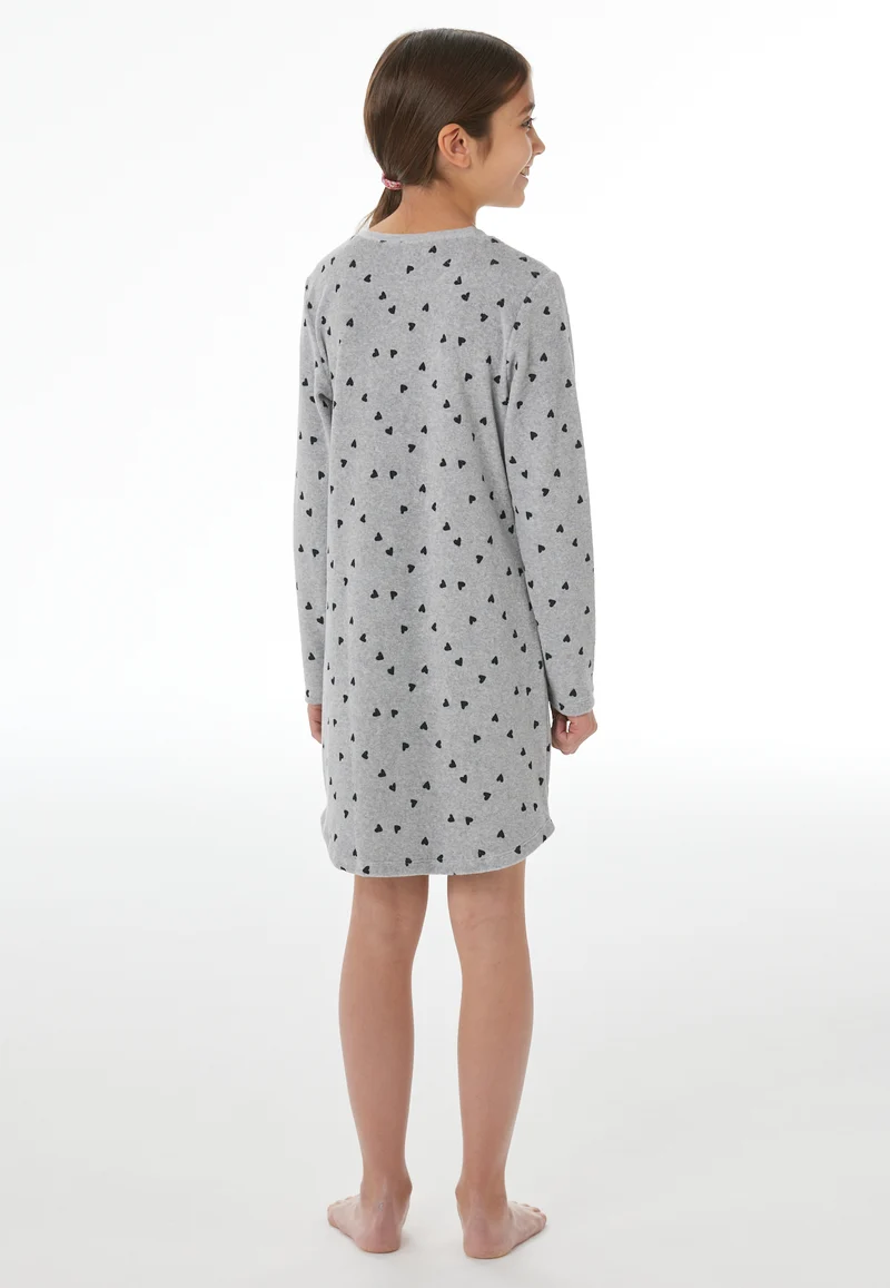 Nachthemd langarm Grau gemustert - Nightwear