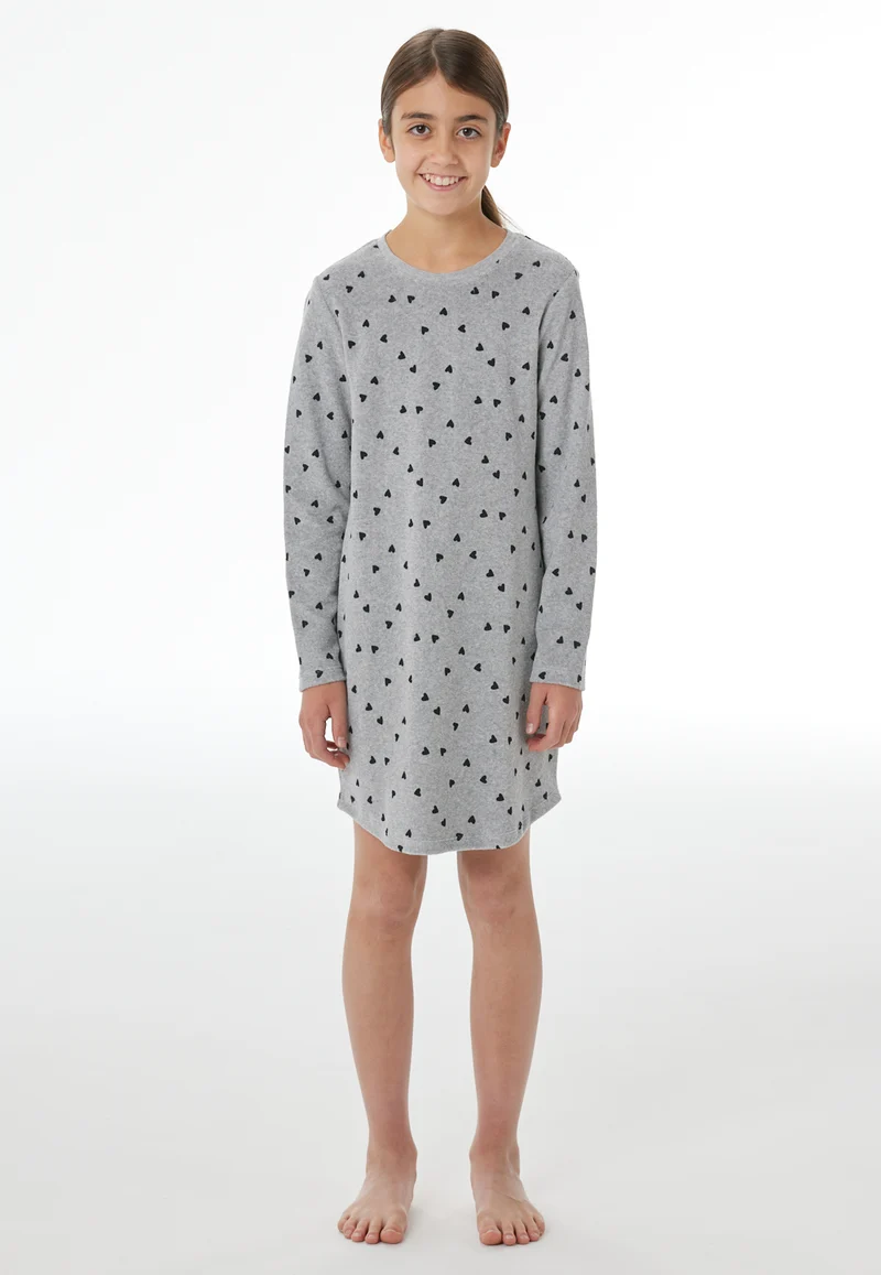Nachthemd langarm Grau gemustert - Nightwear