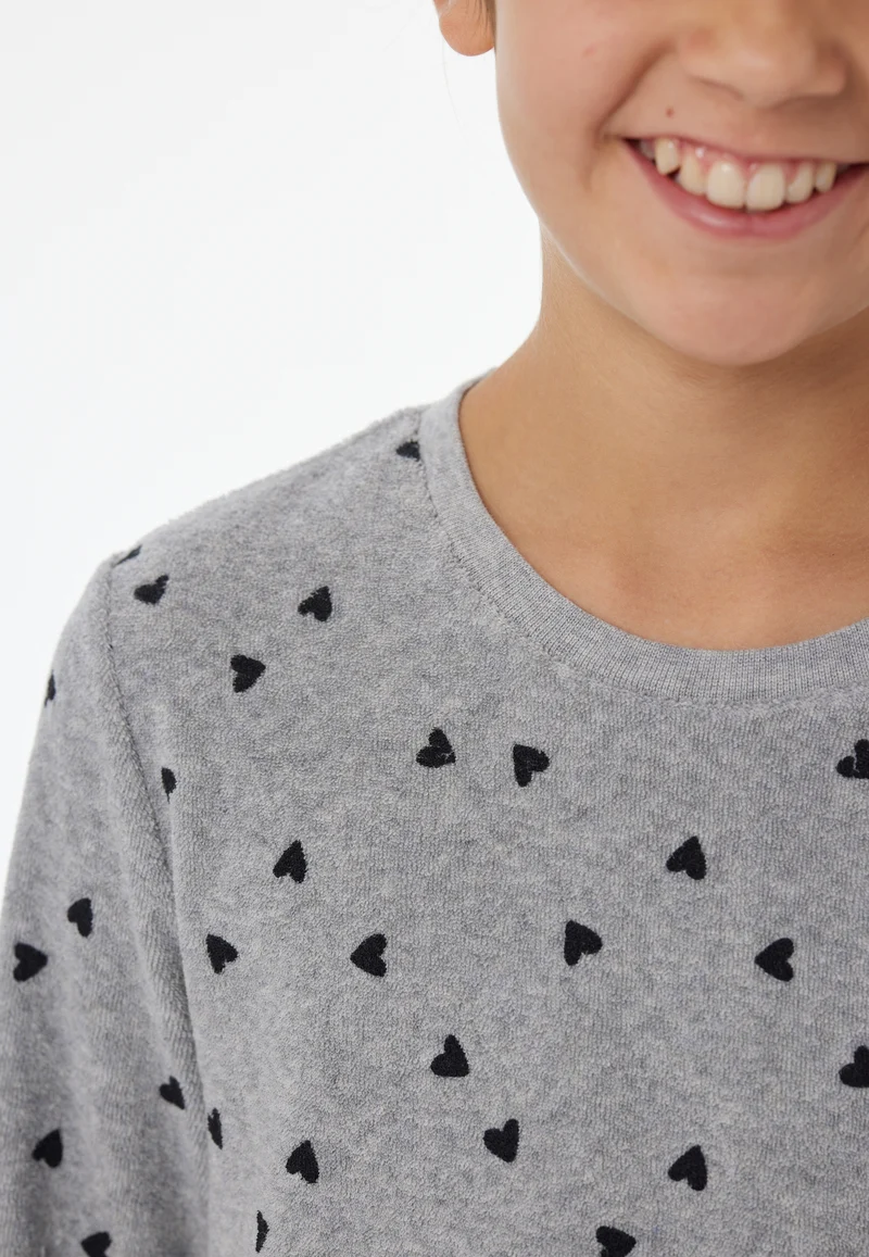 Nachthemd langarm Grau gemustert - Nightwear