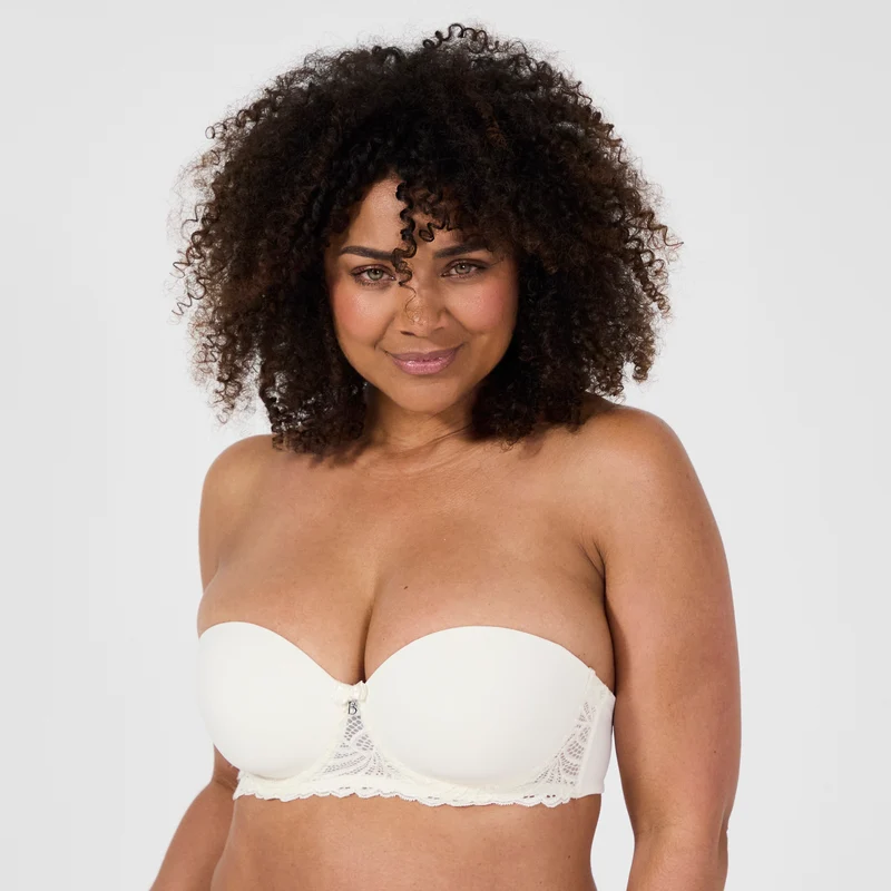 Soutien-gorge bandeau avec armatures ivoire Pampelune