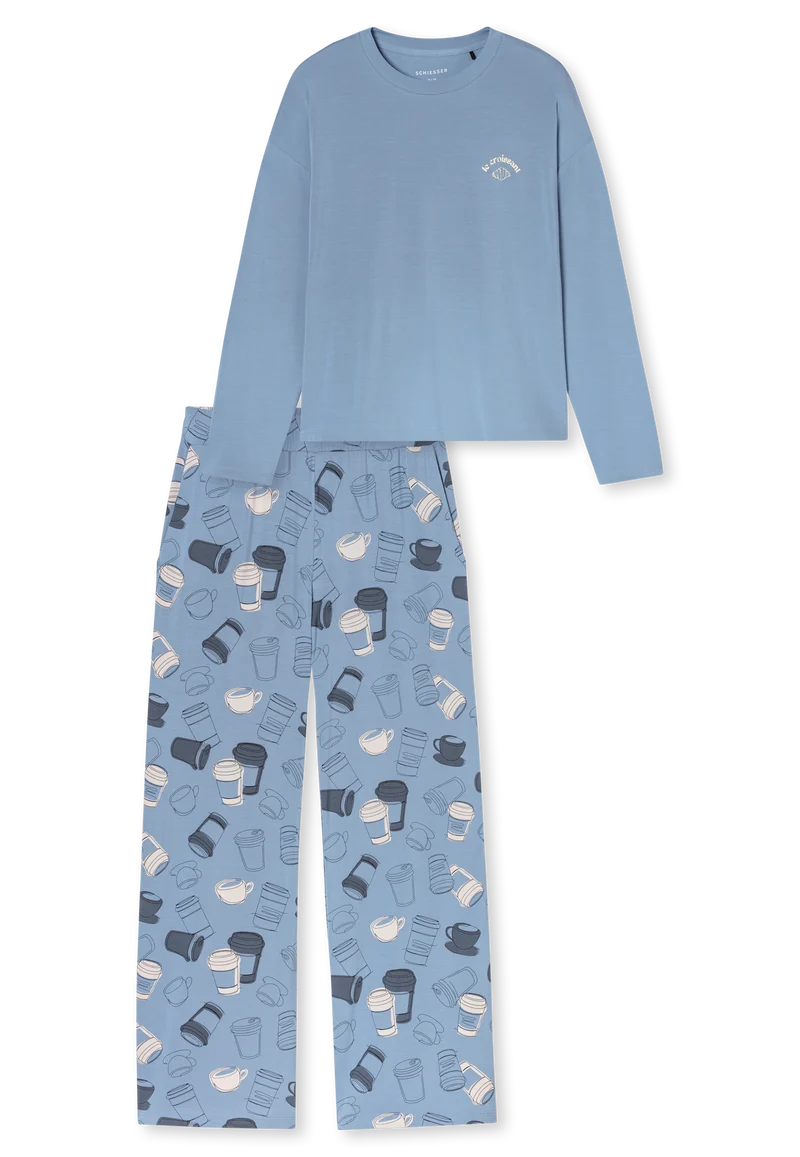 Schlafanzug Blau gemustert - Casual Fashion