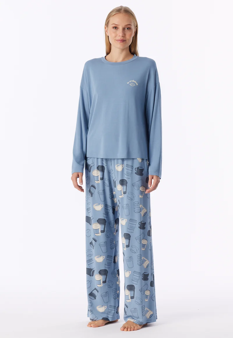 Schlafanzug Blau gemustert - Casual Fashion