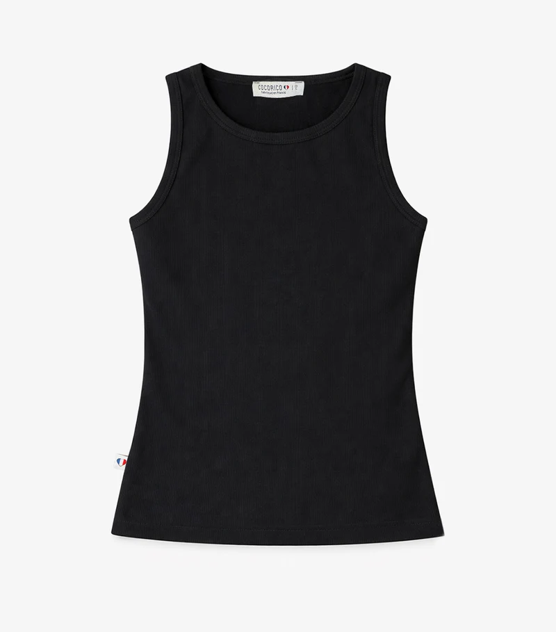 Débardeur Côtelé Femme Noir - Intemporel