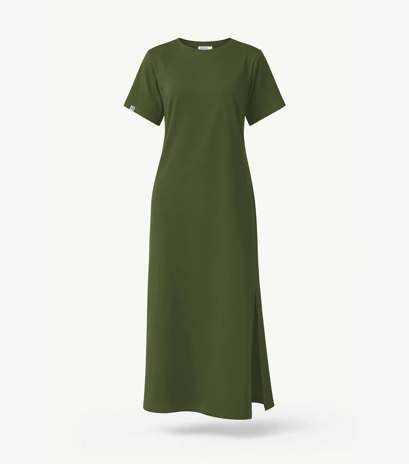 Robe Longue Femme Kaki - Ela