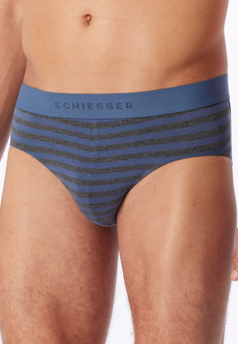 Slip 3er-Pack Grau/Dunkelblau gestreift - 95/5