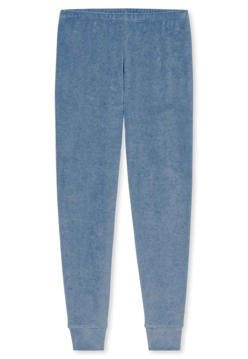 Schlafanzug lang mit Bündchen Blau/Weiss gestreift - Casual Essentials