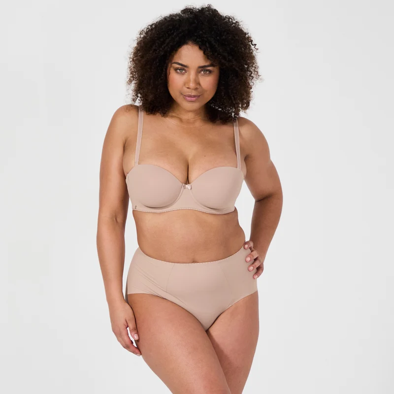 Soutien-gorge bandeau avec armatures nude foncé Just daily