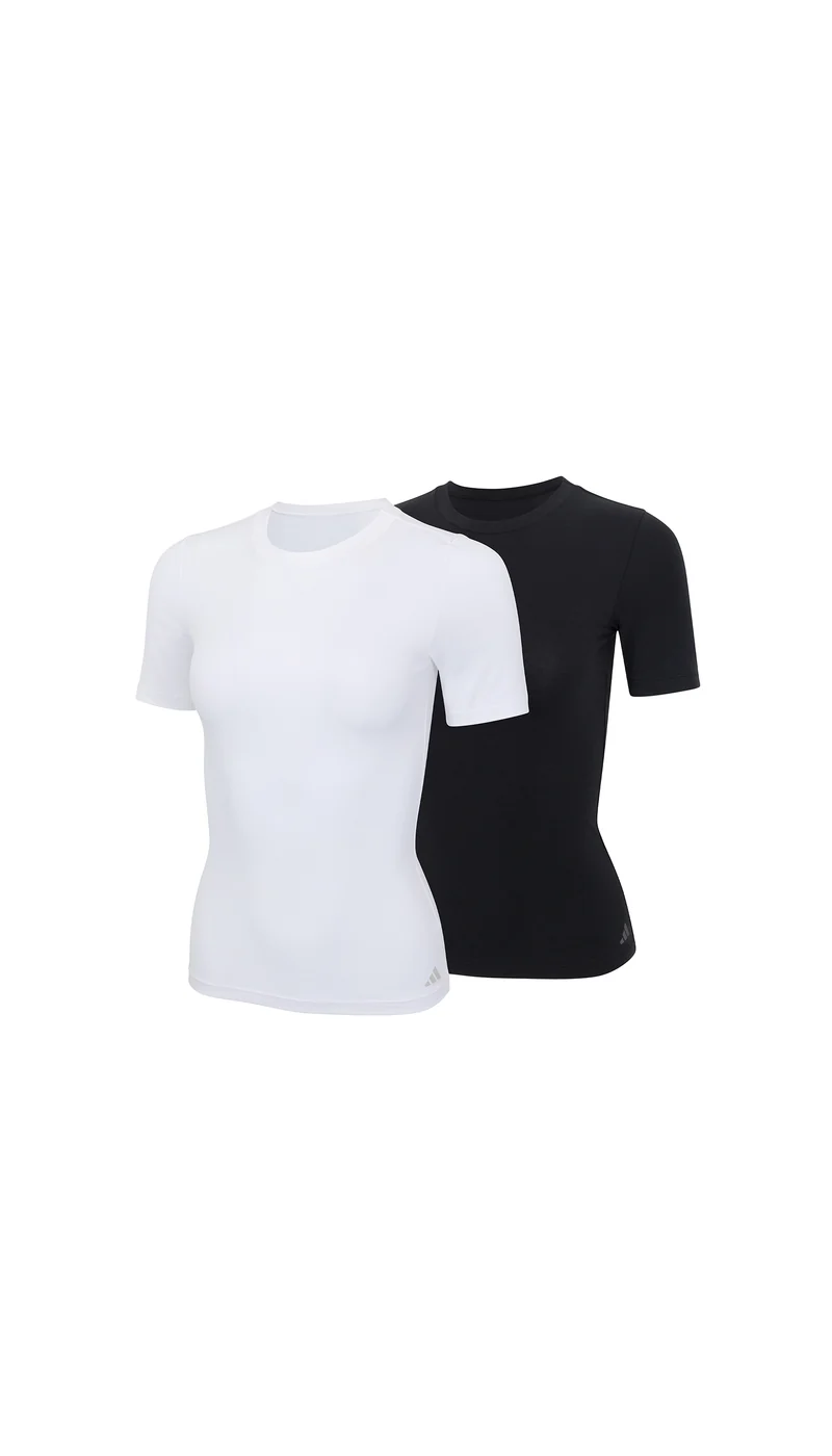 T-Shirt 2er-Pack Schwarz/Weiss - ADIDAS