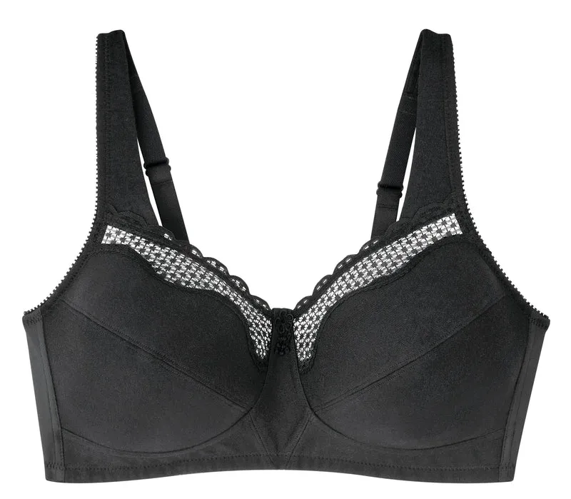 Soutien-gorge sans armatures noir Cotton confort