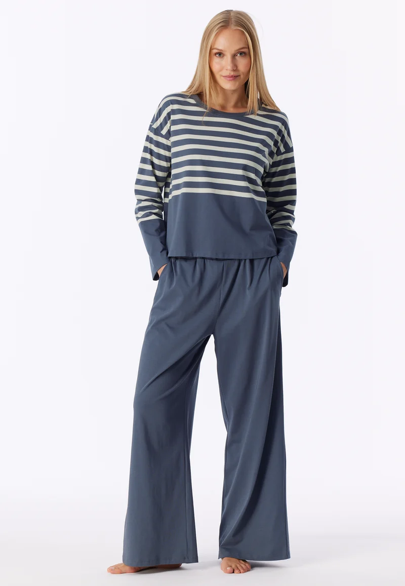 Schlafanzug Dunkelblau/Weiss gestreift - Casual Nightwear