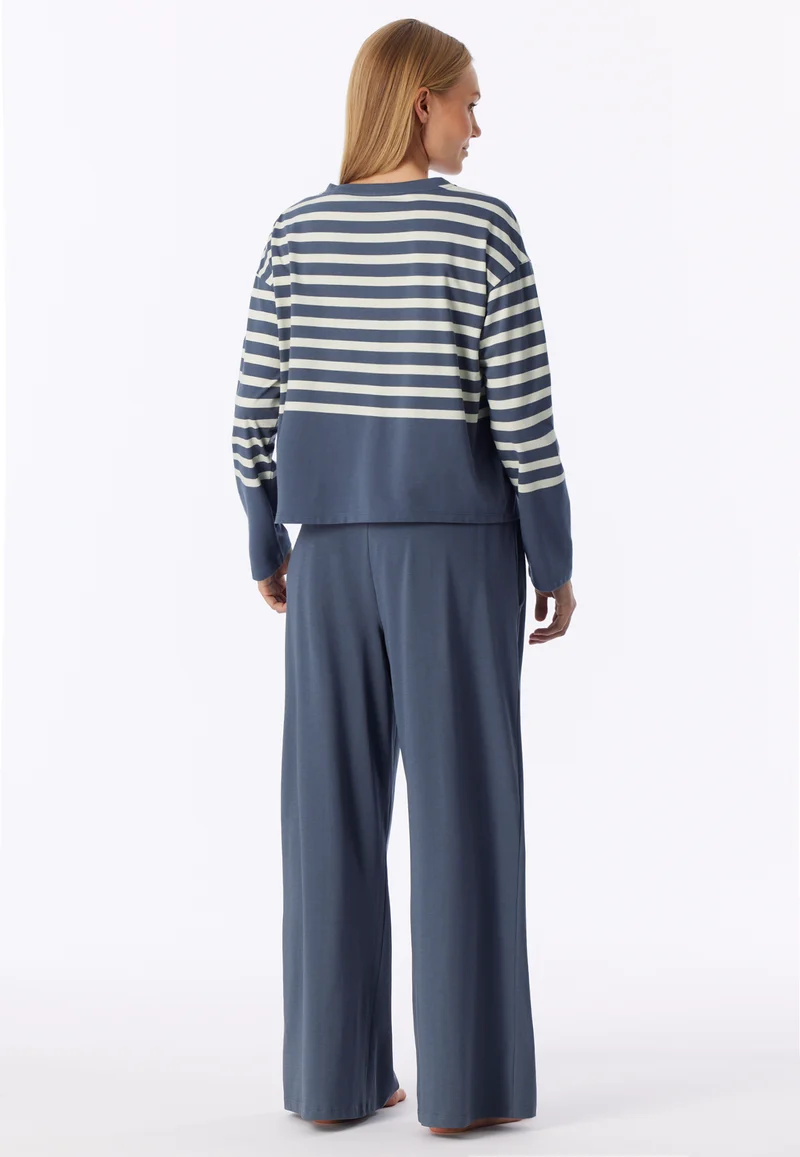 Schlafanzug Dunkelblau/Weiss gestreift - Casual Nightwear