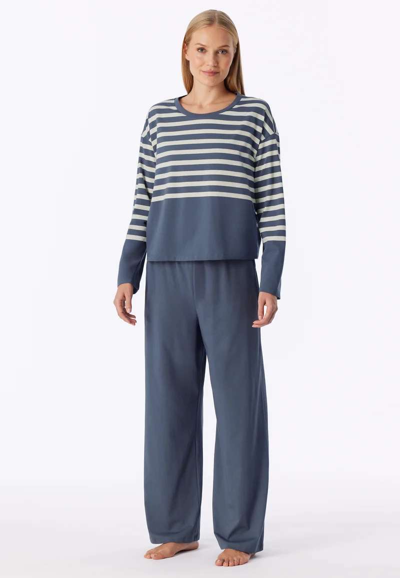Schlafanzug Dunkelblau/Weiss gestreift - Casual Nightwear