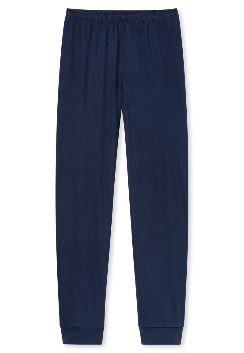 Schlafanzug mit Bündchen Dunkelblau gemustert - Comfort Nightwear