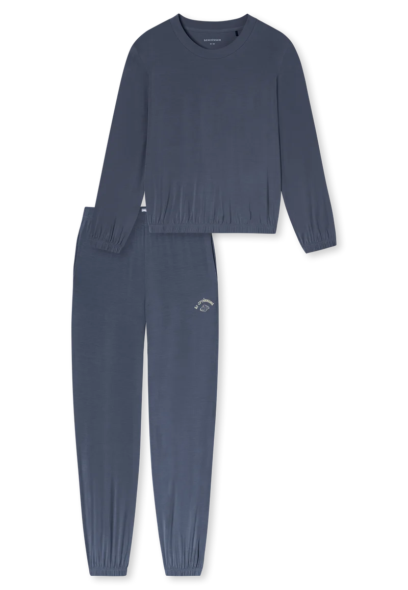 Lounge Set mit Bündchen Dunkelblau - Casual Fashion