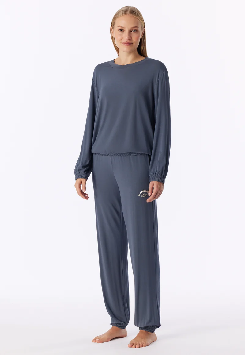 Lounge Set mit Bündchen Dunkelblau - Casual Fashion