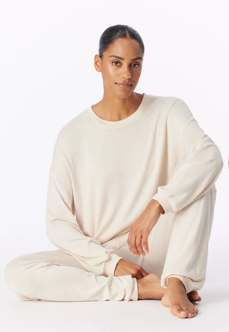 Lounge Set mit Bündchen Off White - Casual Fashion