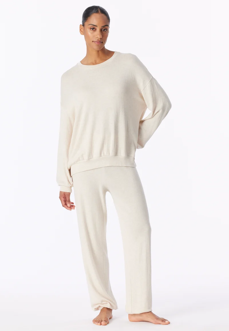 Lounge Set mit Bündchen Off White - Casual Fashion