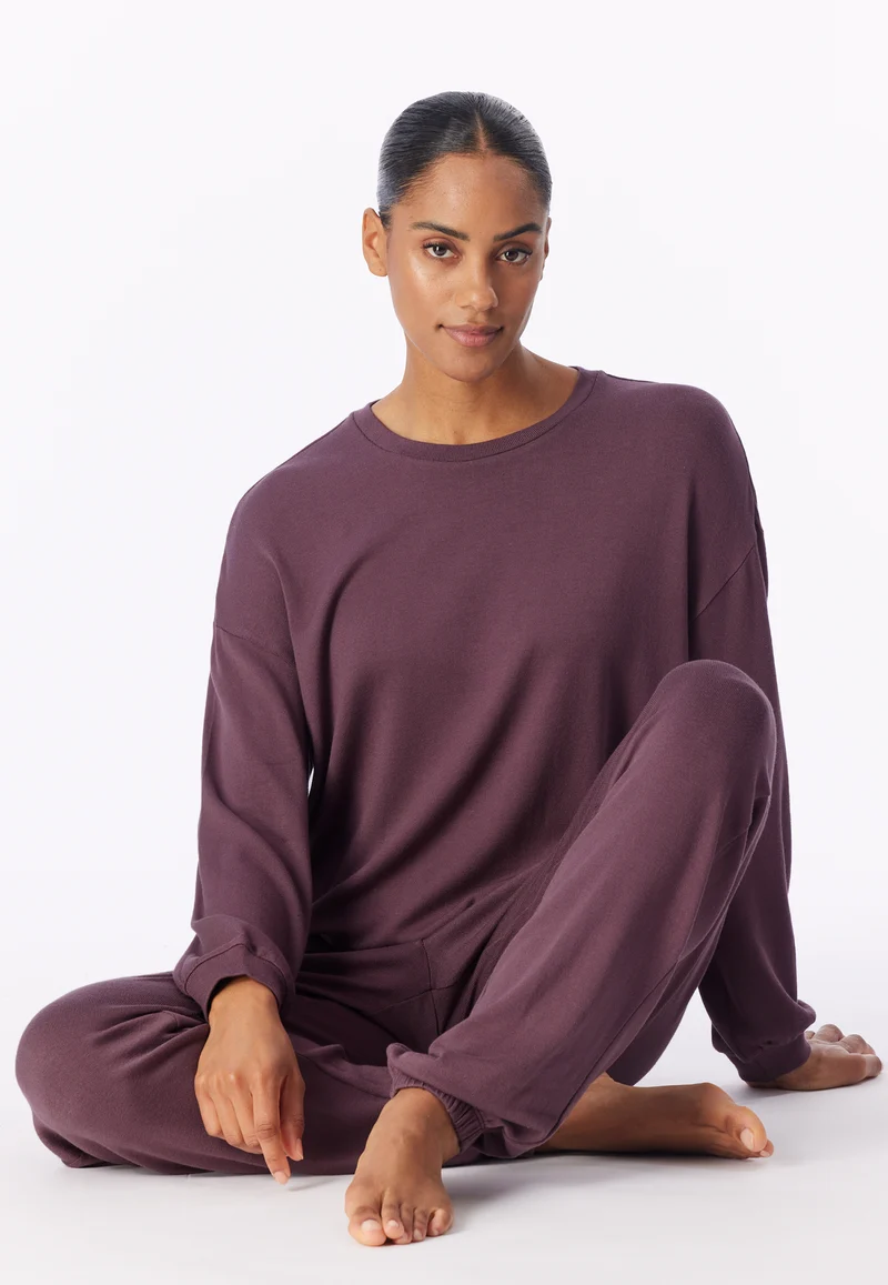 Lounge Set mit Bündchen Bordeaux - Casual Fashion