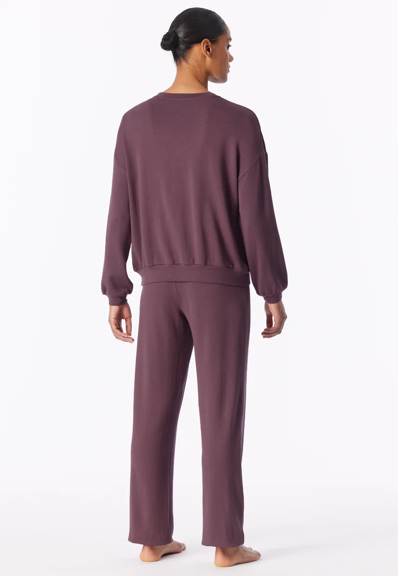 Lounge Set mit Bündchen Bordeaux - Casual Fashion