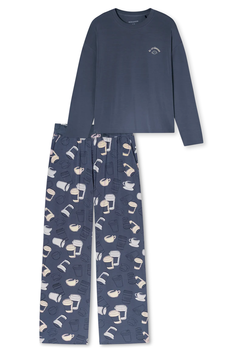 Schlafanzug Dunkelblau gemustert - Casual Fashion